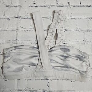 Lululemon Some Like It Hot Sports Bra White Grey Tie Dye Size 6